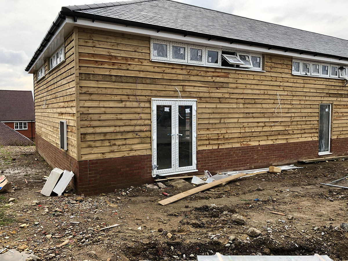 Image of the Flimwell village hall near completion date